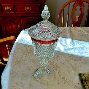 Vintage Indian ruby, diamond candy jar with lid